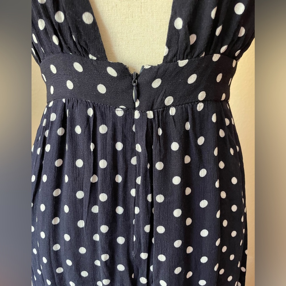 NWT Lucca Couture Polka Dot Maxi Open Back V Neck Dress S/4 Waist 27” - Picture 11 of 11